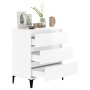 Credenza Bianco Lucido 60x35x70 cm in Legno Multistrato