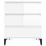 Credenza Bianco Lucido 60x35x70 cm in Legno Multistrato