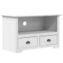 Mobile TV 2 Cassetti BODO 91x43x56cm Legno Massello Pino Bianco