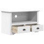 Mobile TV 2 Cassetti BODO 91x43x56cm Legno Massello Pino Bianco