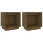 Comodini 2 pz Miele 40x30x40 cm in Legno Massello di Pino
