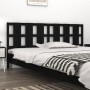 Testiera per Letto Nera 205,5x4x100cm in Legno Massello di Pino