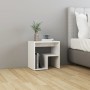 Comodini 2 pz Bianco Lucido 40x30x40 cm in Legno Multistrato
