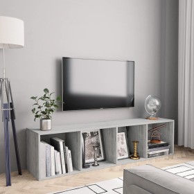 Libreria/Mobile TV Grigio Cemento 143x30x36 cm