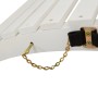 Sdraio con Tavolo Bianco in Legno Massello di Acacia