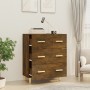 Credenza Rovere Fumo 70x34x90 cm in Legno Multistrato