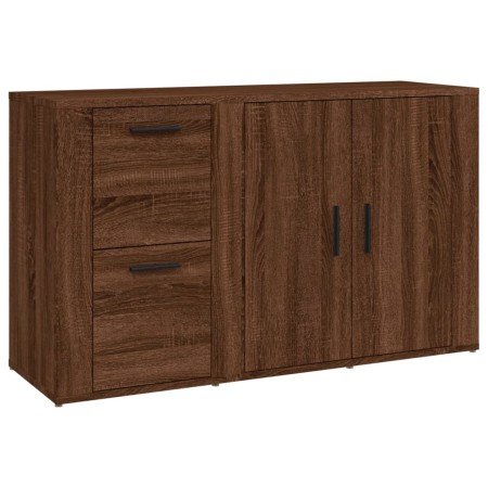 Credenza Rovere Marrone 100x33x59,5 cm in Legno Multistrato