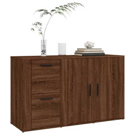 Credenza Rovere Marrone 100x33x59,5 cm in Legno Multistrato