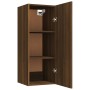 Mobile Pensile Muro Rovere Marrone 34,5x34x90 Legno Multistrato