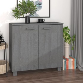 Credenza HAMAR Grigio Scuro 85x35x80 cm Legno Massello di Pino