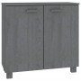 Credenza HAMAR Grigio Scuro 85x35x80 cm Legno Massello di Pino