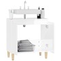 Mobile Lavabo Bianco Lucido 58x33x60 cm in Legno Multistrato