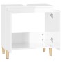 Mobile Lavabo Bianco Lucido 58x33x60 cm in Legno Multistrato