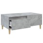 Tavolino Salotto Grigio Cemento 90x50x36,5 cm Legno Multistrato