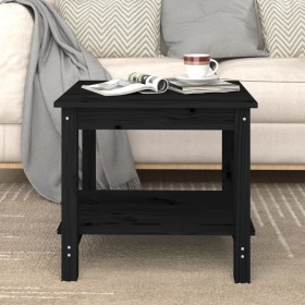 Tavolino da Salotto Nero 50x50x45 cm in Legno Massello di Pino