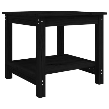 Tavolino da Salotto Nero 50x50x45 cm in Legno Massello di Pino