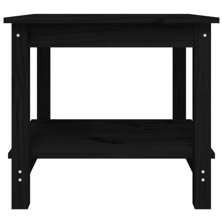 Tavolino da Salotto Nero 50x50x45 cm in Legno Massello di Pino