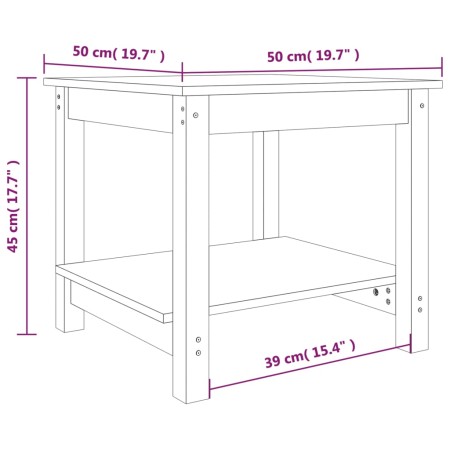 Tavolino da Salotto Nero 50x50x45 cm in Legno Massello di Pino