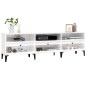 Mobile Porta TV Bianco Lucido 150x30x44,5 cm Legno Multistrato