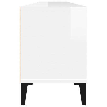 Mobile Porta TV Bianco Lucido 150x30x44,5 cm Legno Multistrato