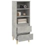 Credenza Grigio Cemento 40x36x110 cm in Legno Multistrato