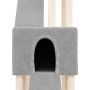 Albero per Gatti con Tiragraffi in Sisal Grigio Chiaro 190 cm