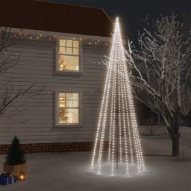 Albero di Natale con Puntale Bianco Freddo 732 LED 500 cm