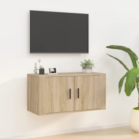 Mobile Porta TV a Parete rovere sonoma 80x34,5x40 cm