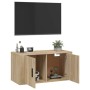 Mobile Porta TV a Parete rovere sonoma 80x34,5x40 cm