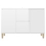 Credenza Bianco Lucido 103,5x35x70 cm in Legno Multistrato