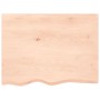 Ripiano a Parete 80x60x(2-4) cm Massello Rovere Non Trattato