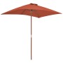Ombrellone da Esterni con Palo in Legno 150x200 cm Terracotta