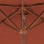 Ombrellone da Esterni con Palo in Legno 150x200 cm Terracotta