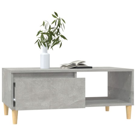 Tavolino Salotto Grigio Cemento 90x50x36,5 cm Legno Multistrato