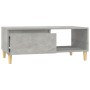 Tavolino Salotto Grigio Cemento 90x50x36,5 cm Legno Multistrato