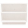 Tavolino da Salotto Bianco 90x49x40,5 cm Legno Massello di Pino