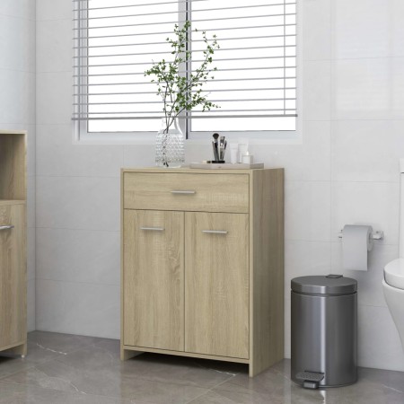 Mobile da Bagno Rovere Sonoma 60x33x80 cm in Legno Multistrato