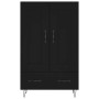 Credenza Nera 69,5x31x115 cm in Legno Multistrato