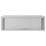 Armadio da Cucina ad Ante Scorrevoli 150x40x50cm Acciaio Inox