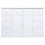 Credenza con 10 Cassetti Bianca 113x30x79 cm in Legno