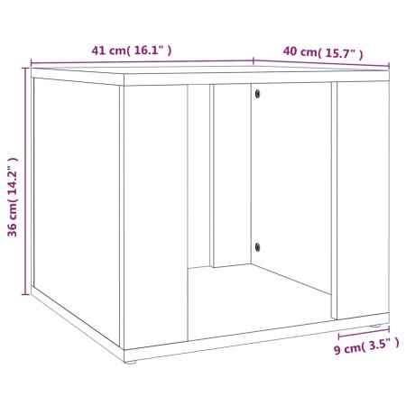 Comodino Rovere Fumo 41x40x36 cm in Legno Multistrato