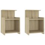 Comodini 2pz Rovere Sonoma 40x35x60 cm in Legno Multistrato