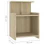 Comodini 2pz Rovere Sonoma 40x35x60 cm in Legno Multistrato