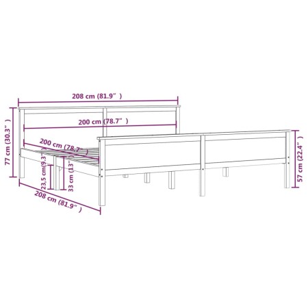 Giroletto in Legno Massello di Pino 200x200 cm