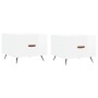 Tavolini Salotto 2pz Bianco Lucido 50x50x40cm Legno Multistrato