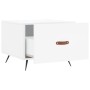 Tavolini Salotto 2pz Bianco Lucido 50x50x40cm Legno Multistrato
