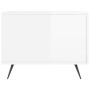 Tavolini Salotto 2pz Bianco Lucido 50x50x40cm Legno Multistrato