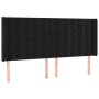 Giroletto a Molle con Materasso Nero 160x200 cm in Velluto