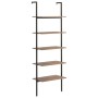 Scaffale Pendente 5 Livelli Marrone Scuro e Nero 64x35x185 cm