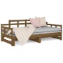 Dormeuse Estraibile Miele Legno Massello di Pino 2x(90x190) cm